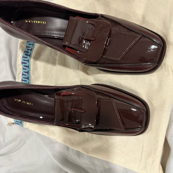 Tory Burch Dark Red Patent Leather Loafers - Picture 4 of 6
